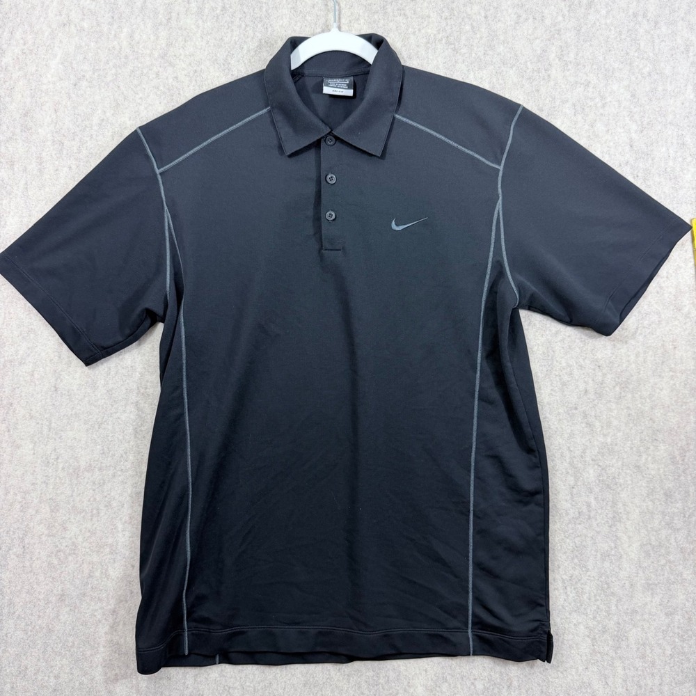 Nike Golf Dri-FIT Performance Polo Shirt Mens Large Black Polyester Sporty